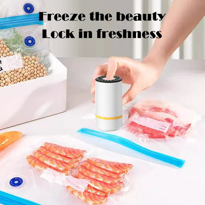 high-quality food handheld vacuum sealer Portable & Rechargeable Vacuum Sealer (Vacuum Sealers+ 30 reusable vacuum seal bags - AMULET RING STORE