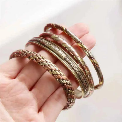 Indian Jewelry Red Copper Wrapped Open Cuff Slim Bangles for Girls BB-218