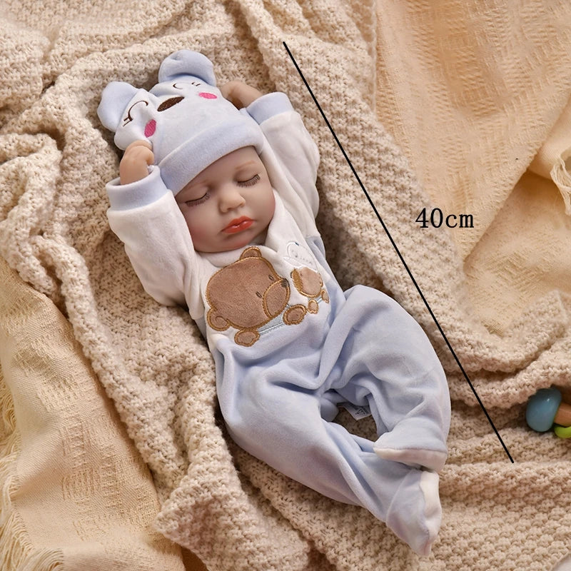 16 Inch 40cm Loulou Full Body Soft Vinyl Girl Reborn Baby Doll Lifelike Bebe Reborn Doll Toys Realistic Baby Doll Toys