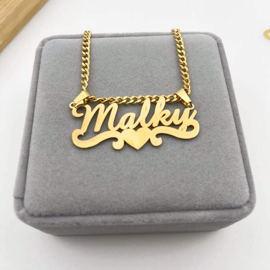 Acheerup Personalized Customized Name Necklace for Women Stainless Steel 2 Hook Crown Cuban Chain Pendant Jewelry Birthday Gift