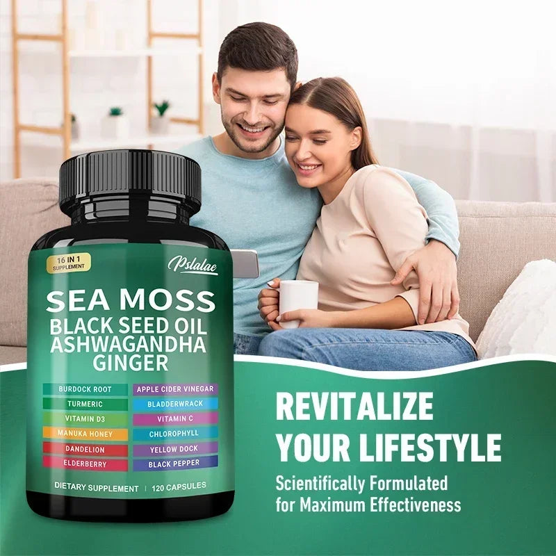 Sea Moss Supplement - Supports Thyroid Health, Anti-aging, Antioxidant, Improve Immunity, Detox, Beauty Health - AMULET RING STORE