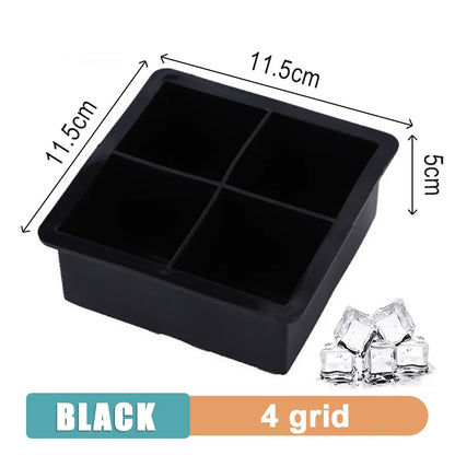4/6/8/15 Grid Big Ice Tray Mold Giant Jumbo Large Food Grade Silicone Ice Cube Square Tray Mold DIY Ice Maker Ice Cube Tray - AMULET RING STORE