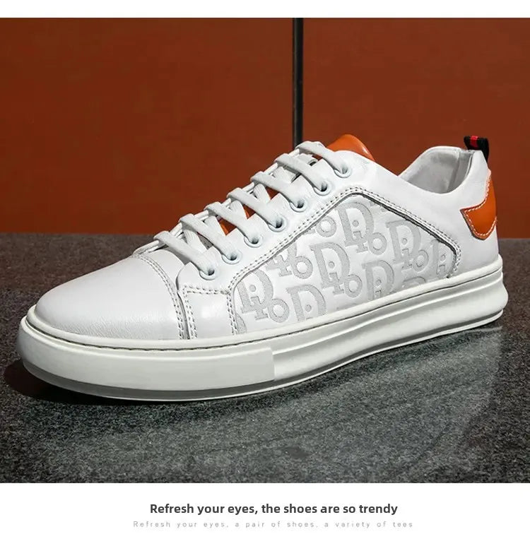 Leisure Shoes 2025 New Wear-resistant Fashion Shoes Anti-slip Anti-odor Leather Sports Thick Soles All Match Street Men's Shoes - AMULET RING STORE