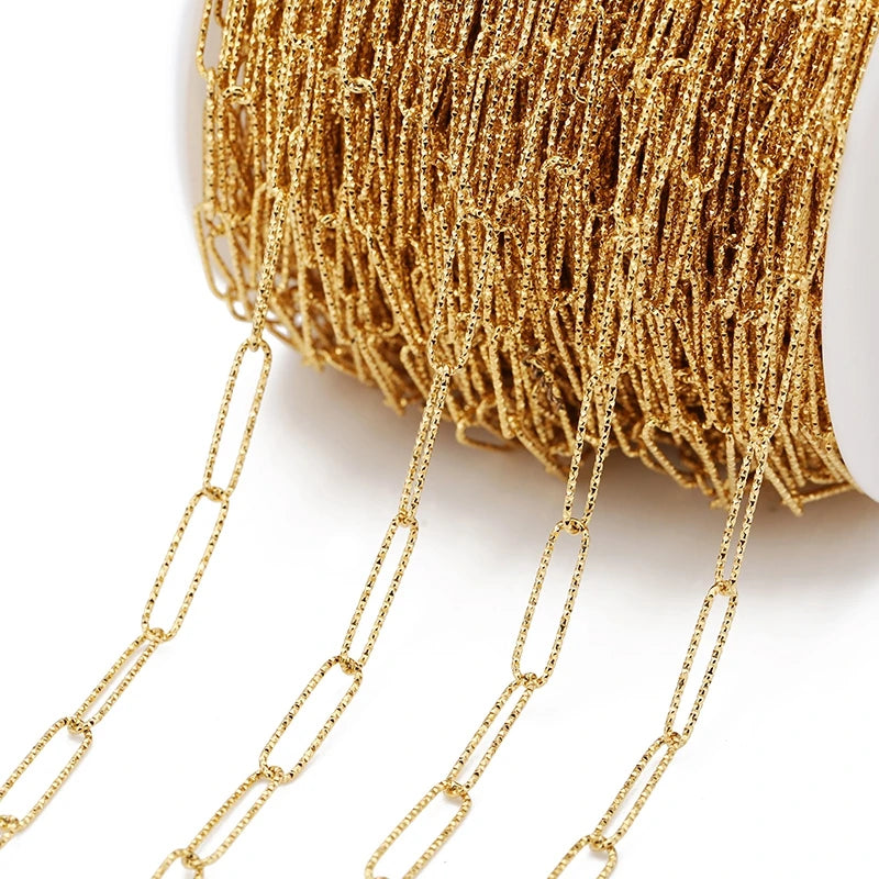 1M Heavy Chunky Hip Hop Chain Stainless Steel Frosted Oval Link Chains for DIY Men Jewelry Making Punk Necklace Bracelet Chain - AMULET RING STORE