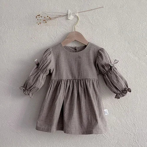 2024 New Autumn 0-3Yrs Kids Princess Dress Baby Bodysuits Long Sleeved Cotton Print Infant Baby Girls Party Dress Sister Clothes
