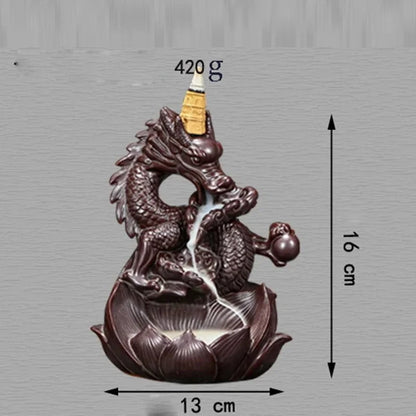 Y The Western Pterosaur Backflow Incense Burner Dragon for Incense Sticks Living Room Smoke Waterfall Incense Base Ceramic Stove - AMULET RING STORE