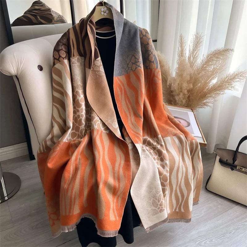 Cashmere Scarf for Women Thick Warm Winter Blanket Brand Female Luxury Quality Shawl Wrap Bufanda 2024 Poncho Echarpe Pashmina