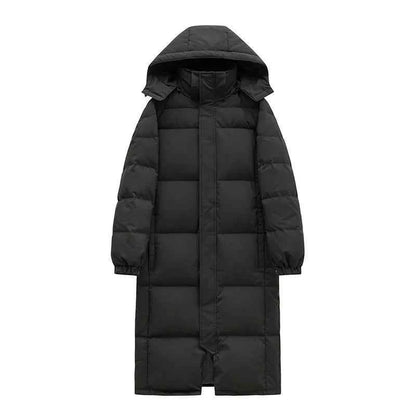 Mid drama down cotton jacket for women, slim fit cotton jacket for women, over the knee 2025 new thick cotton jacket jacket for