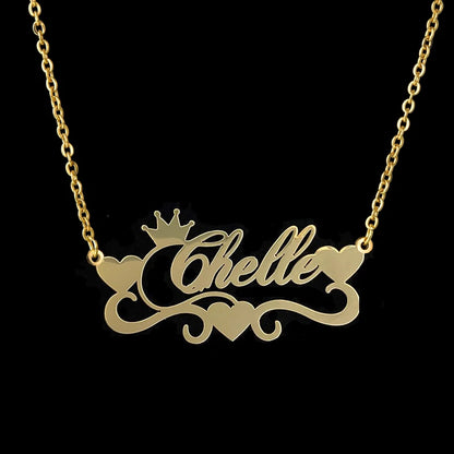 Personalized Love Heart Name Necklace - Stainless Steel Custom Jewelry