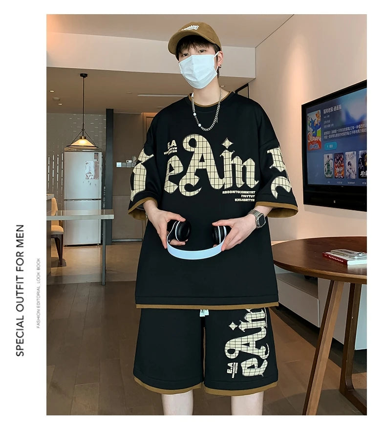 Youth Fashion Short Sleeve T-Shirt Shorts Summer Tracksuit