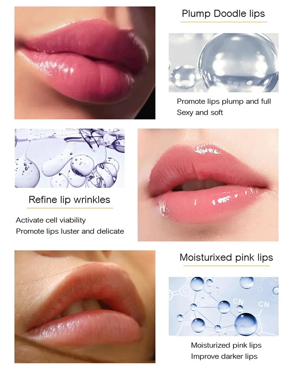 Instant Lip Plumping Essential Oil Fuller Lip Gloss Serum Last Nourishing Anti wrinkle Moisturising Sexy Lip Care Mask Makeup - AMULET RING STORE