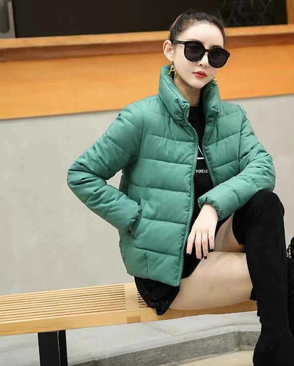 Red Quilted Padded Duck Down Short Woman Coat Thick Padding Jackets for Women Black Cropped Harajuku Fashion Winter Outer 2025