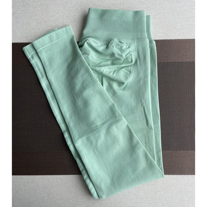 TKITK Leggings Women Seamless Sports Yoga Pants Low Ribbed Band Gym clothes Fitness Workout wear Scrunch Bum Tights - AMULET RING STORE