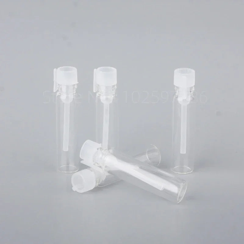 Glass Dropper Bottle Transparent Mini 1ml 2ml Stick Essential Oil with Inner Stopper Sample Trial Use Perfume Sub Bottles Empty - AMULET RING STORE