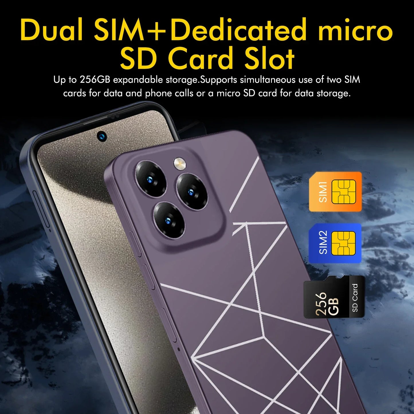 Global Version I16 Pro Max Smartphone Android,6.8'',12GB RAM 512GB ROM,Dual SIM,Mobile phones,Google Play Store,24+48MP,6800mAh - AMULET RING STORE