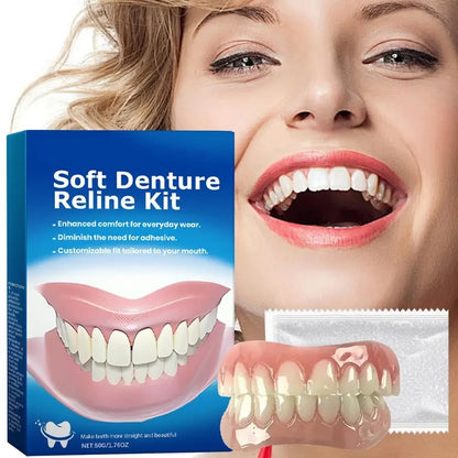 New Denture Silicone Kit Silicone Liners Soft Denture Kit Soft Kit Teeth Upper And Lower Set Easy Use
