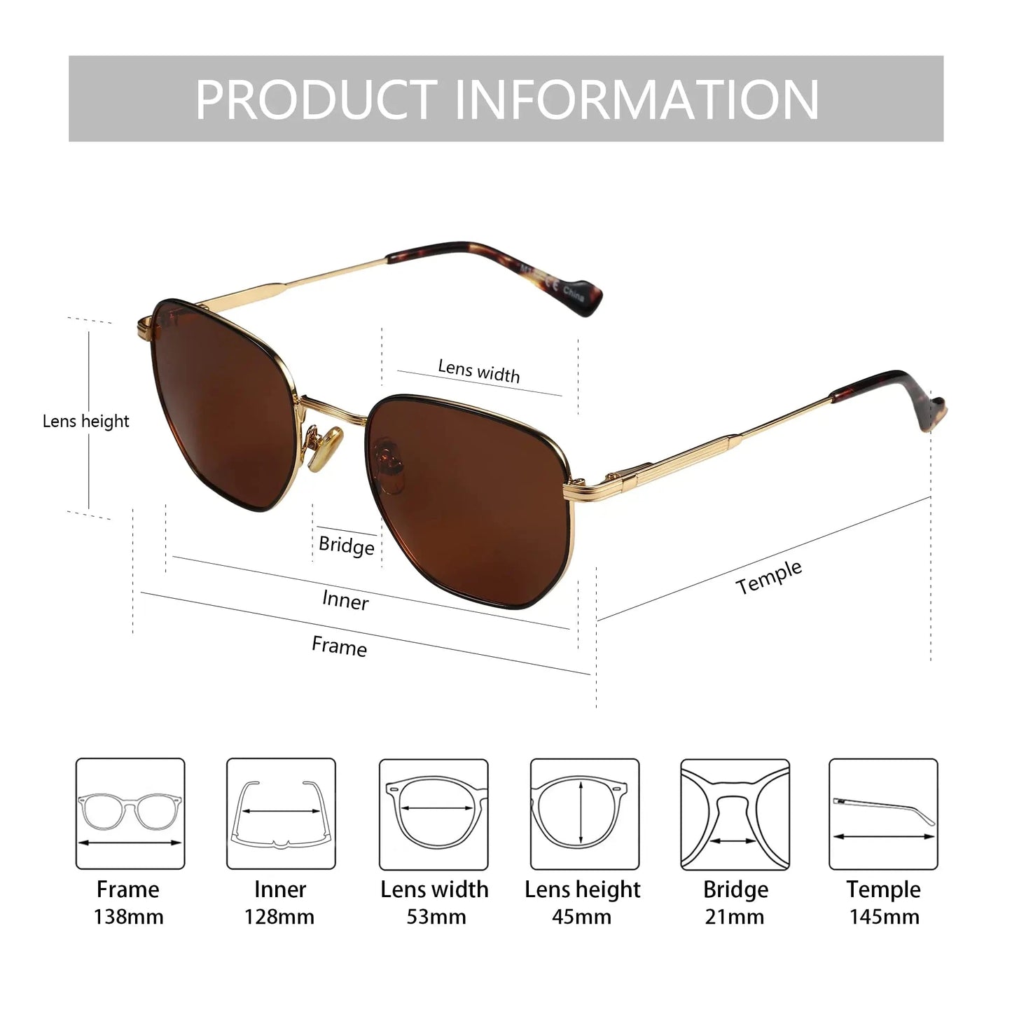 ZENOTTIC Hexagon Polarized Retro Sunglasses for Men Women-Vintage Metal Frame Design UV Protection Trendy Fashion Shades