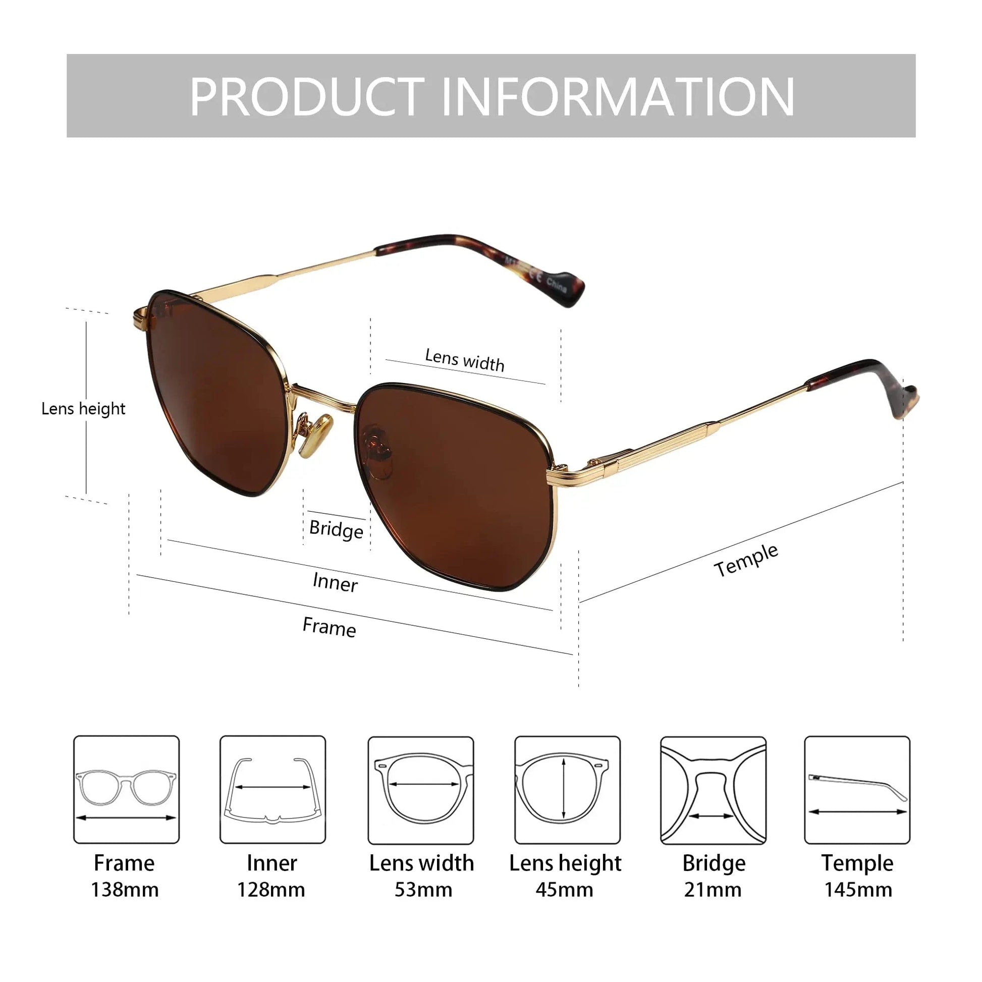 ZENOTTIC Hexagon Polarized Retro Sunglasses for Men Women-Vintage Metal Frame Design UV Protection Trendy Fashion Shades