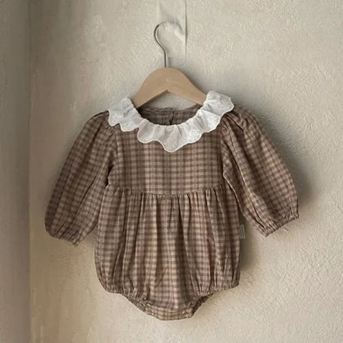 2024 New Autumn 0-3Yrs Kids Princess Dress Baby Bodysuits Long Sleeved Cotton Print Infant Baby Girls Party Dress Sister Clothes