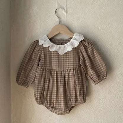 2024 New Autumn 0-3Yrs Kids Princess Dress Baby Bodysuits Long Sleeved Cotton Print Infant Baby Girls Party Dress Sister Clothes