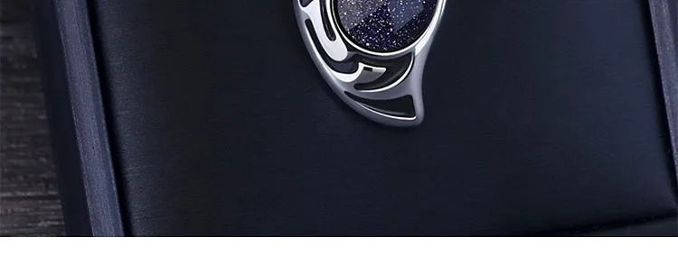 New Retro Silver Necklace for Men Natural Tiger Eye Stone Punk Style Unique Design Men's Long Chain Pendant Party Christmas Gift