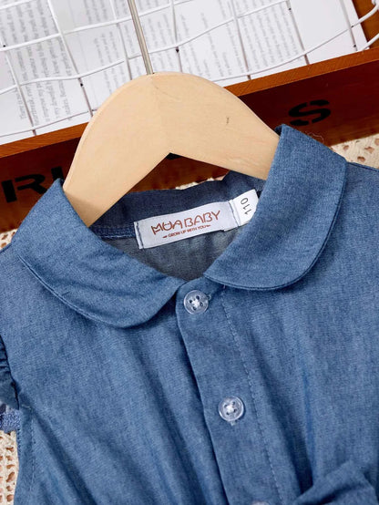 New Kids Girl Dress Summer Floral with Bow Fashion White Vestidos Short Sleeve Children Clothing Outfits Casual Printed  Dresses