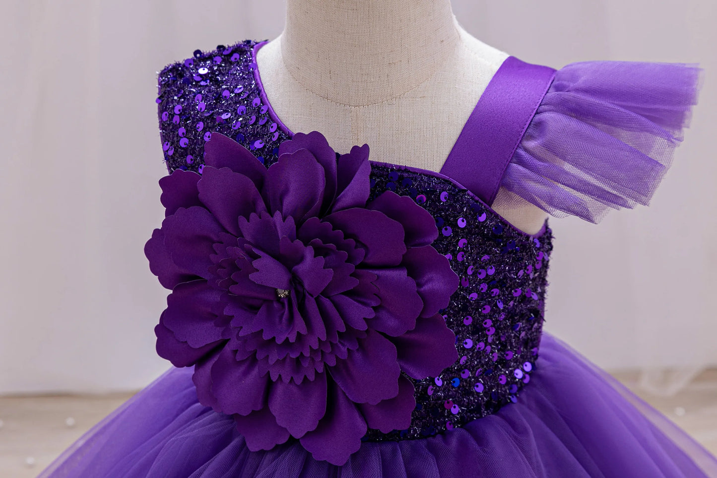 Girls  princess dress 1-5 Y baby Girls wedding sleeveless three-dimensional butterfly mesh carnival birthday party evening dress