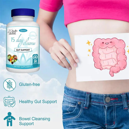 15-day Intestinal Cleansing and Detoxifying Capsules, Targeting The Overall Colon, Digestive Regulation, and Intestinal Health - AMULET RING STORE