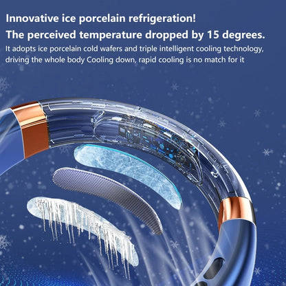 XIAOMI 2025 Neck Fan USB Rechargeable Cooling Fan 5 Speed Adjustable Neck Cooler Digital Display Bladeless Neckband Fan