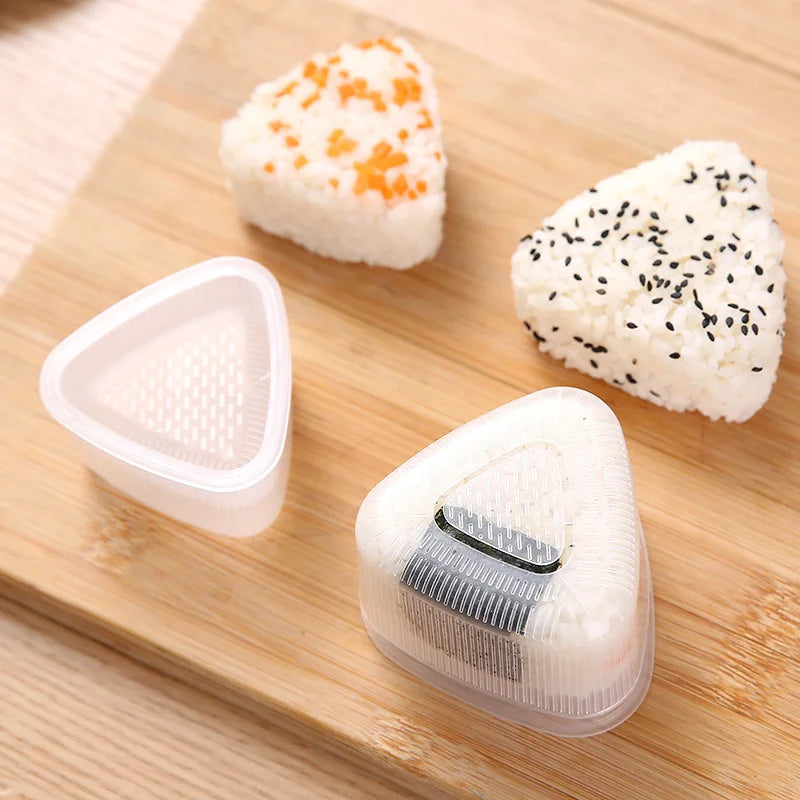 1/2Pcs Triangular Plastic Sushi Rice Ball Maker Mould Onigiri Mold Set Kitchen Gadgets Stuff Transparent Bento Accessories - AMULET RING STORE