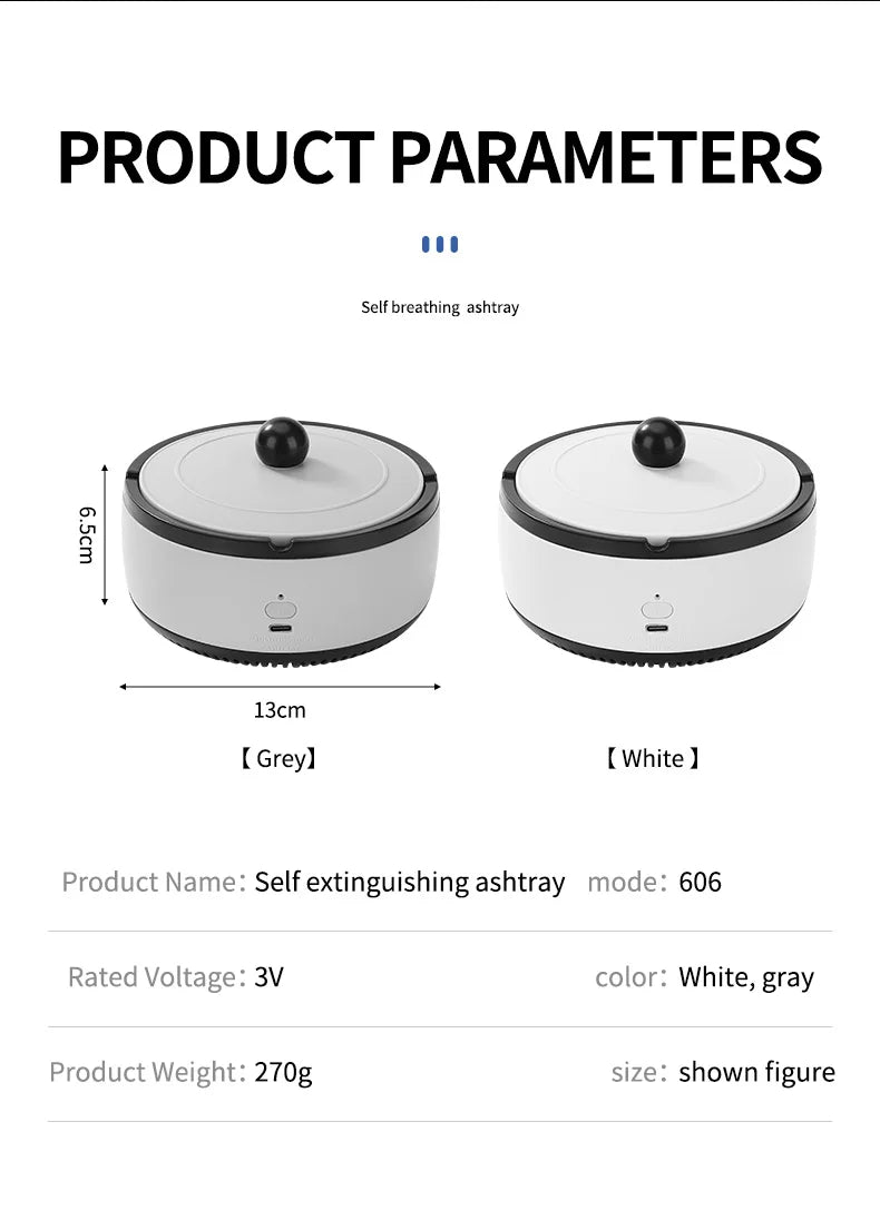 Xiaomi Youpin Air Purifier Ashtray Rechargeable Car Smoking Tank To Remove Second Hand Smoke Odor Sterile Filtration Home New Mi - AMULET RING STORE