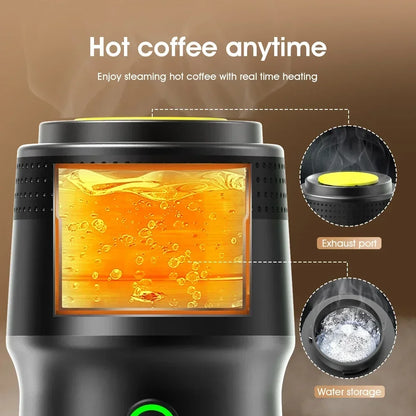 Electric Portable Coffee Machine Portable Italian Espresso Machine for Car & Home 3-in-1 Capsule Powder Travel Coffee Maker - AMULET RING STORE