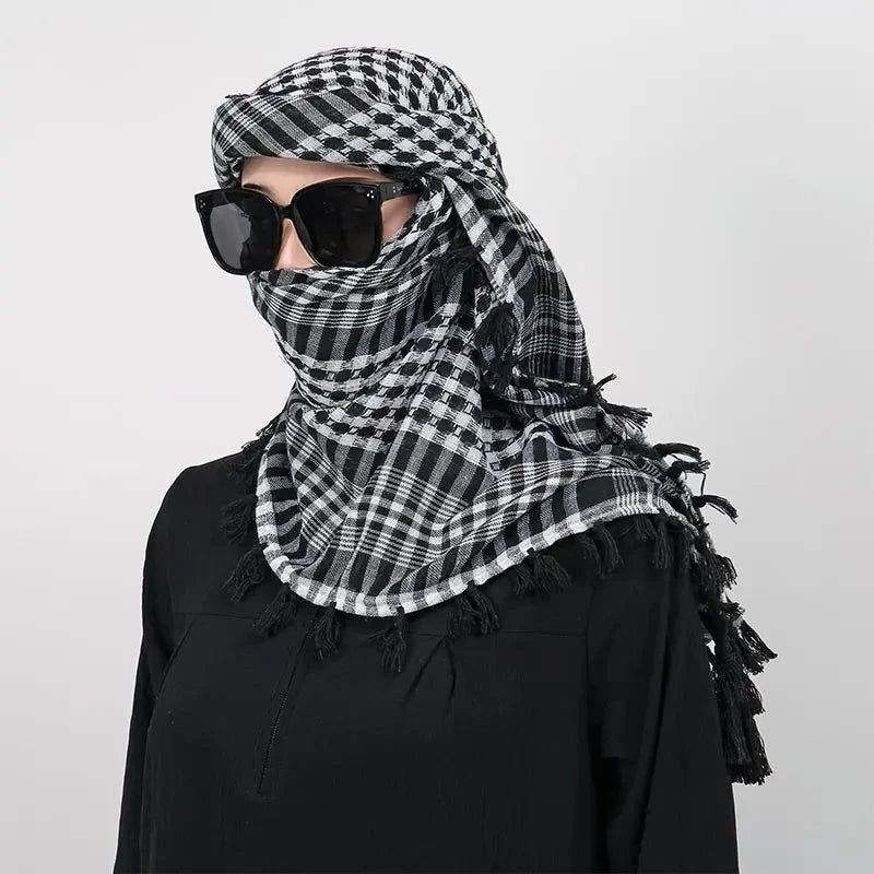Summer Unisex Tactical Arab Cycling Mask Scarf For Man Women Fashion Lightweight Hijab Scarf Spring Army Plaid Head Scarf Mask - AMULET RING STORE