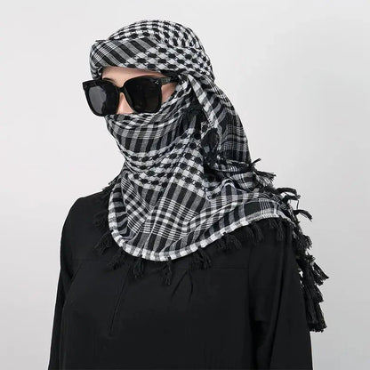 Summer Unisex Tactical Arab Cycling Mask Scarf For Man Women Fashion Lightweight Hijab Scarf Spring Army Plaid Head Scarf Mask - AMULET RING STORE