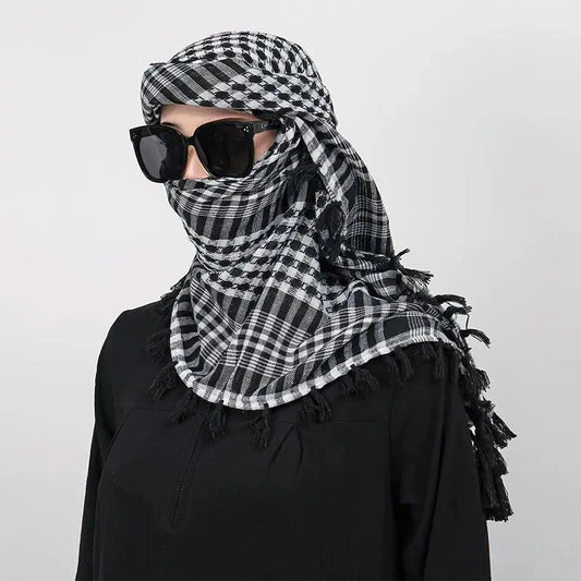 Summer Unisex Tactical Arab Cycling Mask Scarf For Man Women Fashion Lightweight Hijab Scarf Spring Army Plaid Head Scarf Mask - AMULET RING STORE