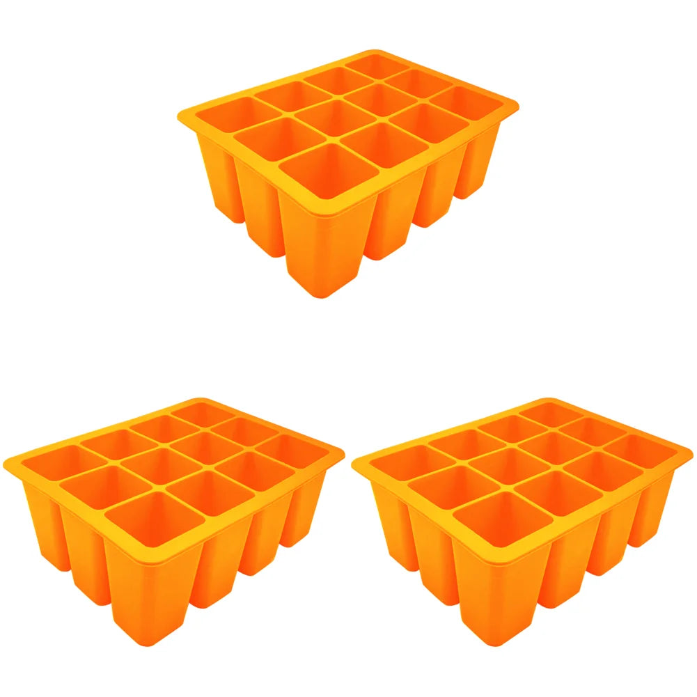 3-1pcs 12 Holes Seedling Starter Trays Silicone Seed Starter Tray Seed Propagation Pot for Gardening Hydroponics Growing System - AMULET RING STORE