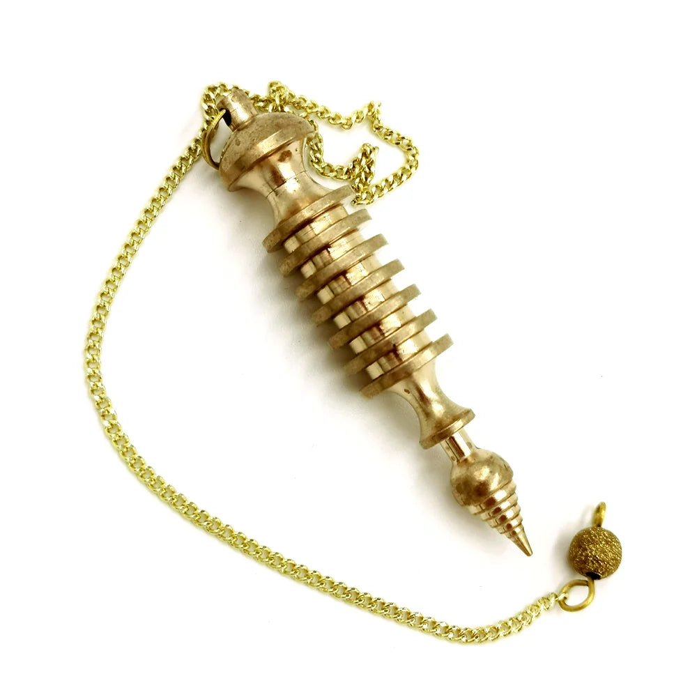 Bronze Metal Copper Spiritual Point Pendulum for Divination Healing Dowsing Wicca Balancing Pointed Cone Pendant Pendulum