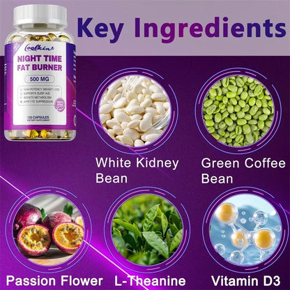 Night Time Fat Burning Capsule - Supports Immune System Health, Appetite Suppression, Healthy Weight Management - AMULET RING STORE