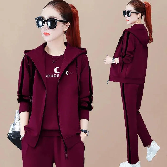 Spring Autumn Women Tracksuit Coats+Sweatshirts+Pants 3Pcs Suit Fashion Outfits Ladies Casual Clothing Sets Loose Sportswear