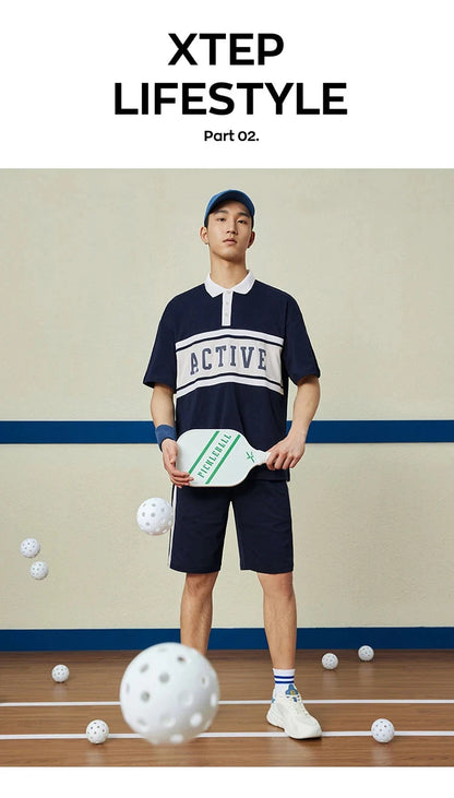 Xtep Knitted Suit For Men And Women 2024 Summer Fashion Sports Suit Soft Quick-Drying  Leisure  Comfortable Suit 8762276A0102