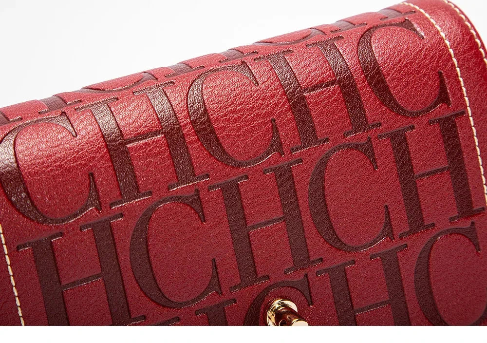 Fashion Design Model Metal Accessories Buckle Women's Shoulder Bag Luxury Brand 2025 Fashion Solid Colour Printed Head Bag