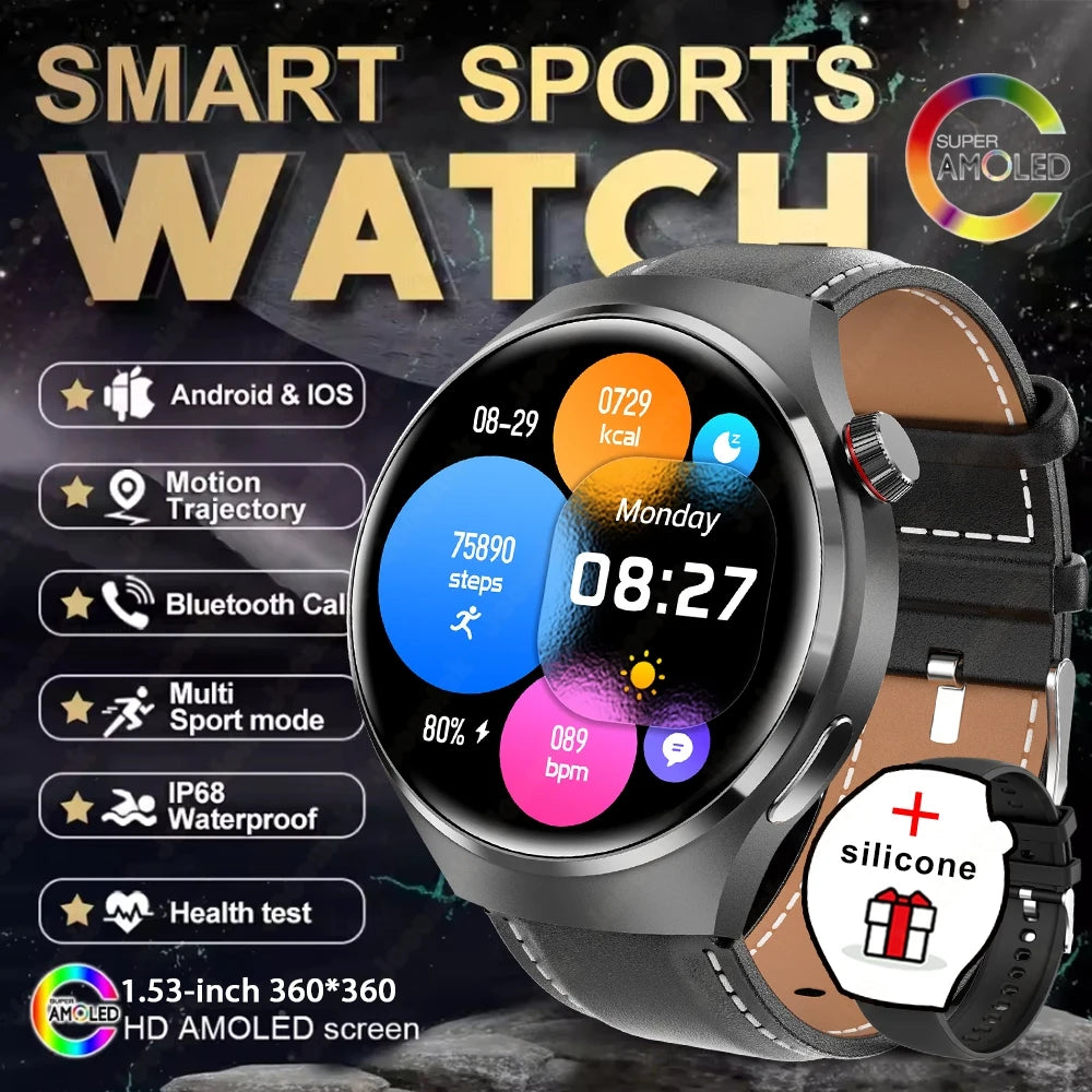 2025 New For HUAWEI GT Series Smart Watch Men AMOLED Screen Heart Rate Health Monitoring Bluetooth Call Business Smartwatch Man