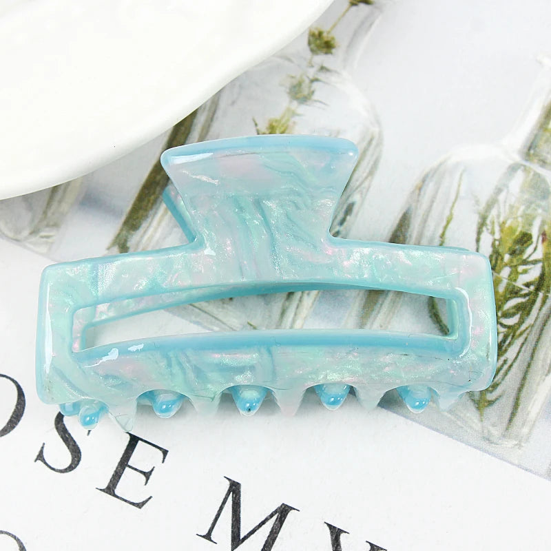 Mini Women's Hair Clips Colorful Geometric Hollow Crab Claw Clip Acetate Leopard Print Fashion Girls Hairpin Hair Accessories - AMULET RING STORE