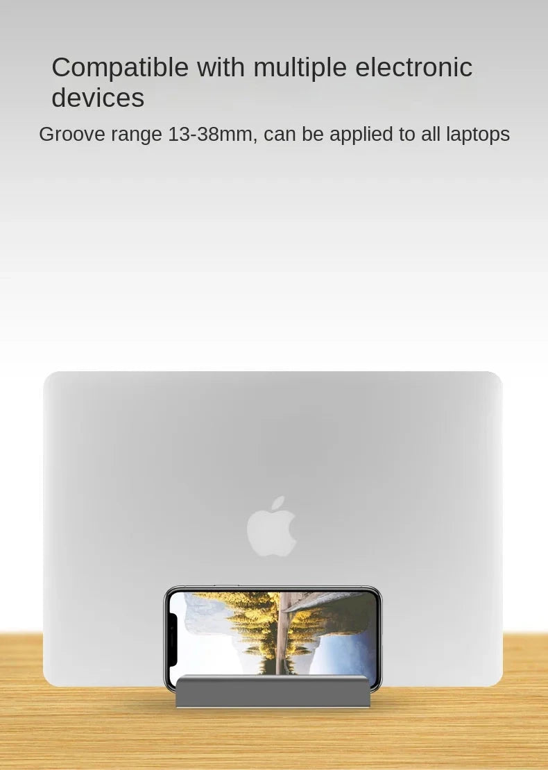 Laptop Stand Vertical Tool-Free Adjustable Aluminum Vertical Laptop Stand Holder Support Macbook Air Pro Laptop Accessories - AMULET RING STORE
