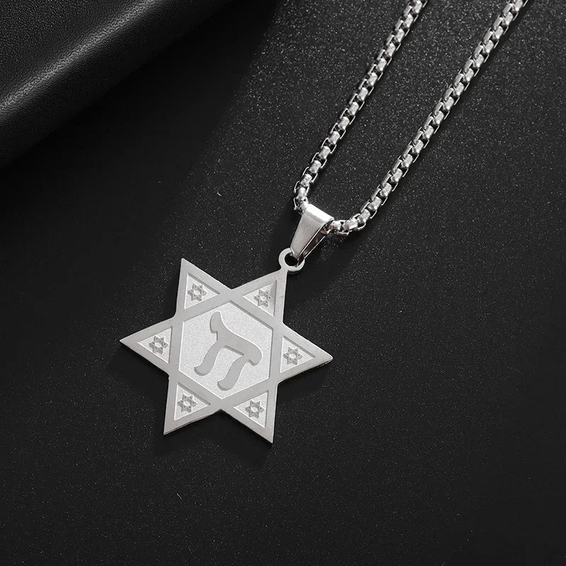 Stainless Steel 7 Archangel Seal Necklace Solomon Kabbalah Seal Pendant for Men Personality Charm Amulet Jewelry