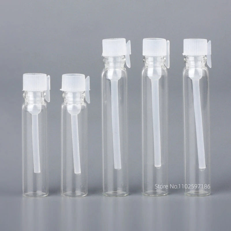 Glass Dropper Bottle Transparent Mini 1ml 2ml Stick Essential Oil with Inner Stopper Sample Trial Use Perfume Sub Bottles Empty - AMULET RING STORE