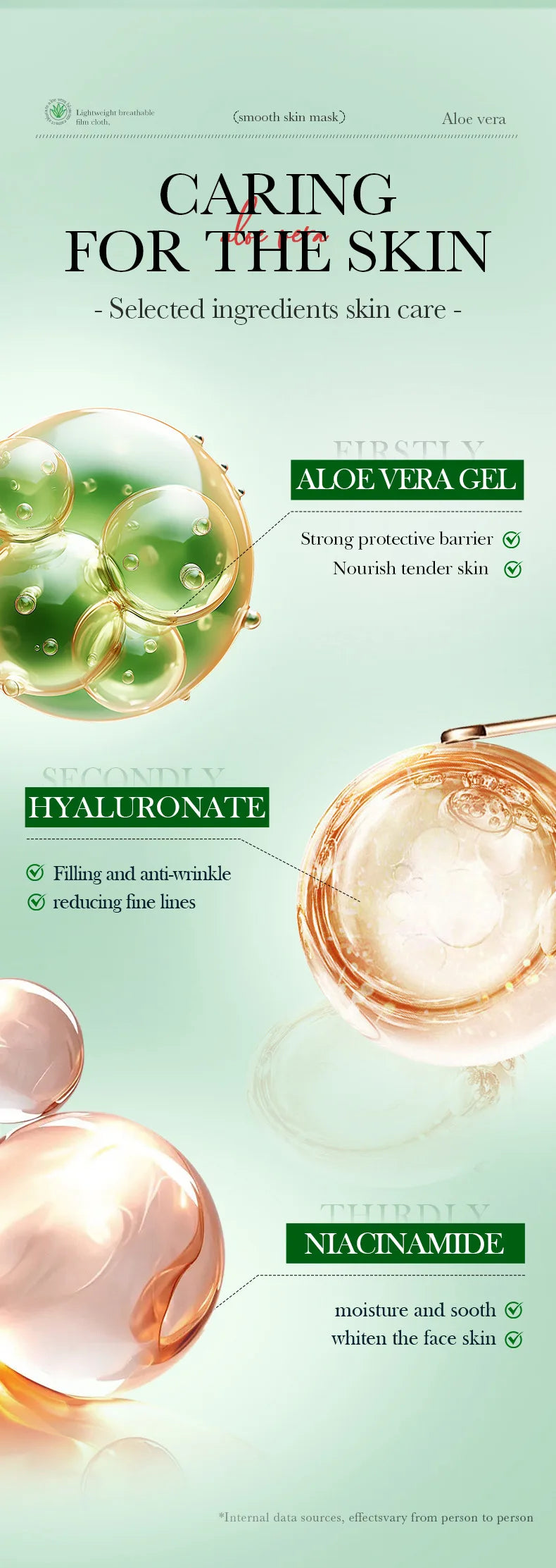 5/10pcs BIOAQUA Aloe Vera Moisturizing Facial Masks for Face Skin Soothing Brightening Firming Hydrating Facial Masks Skin Care - AMULET RING STORE