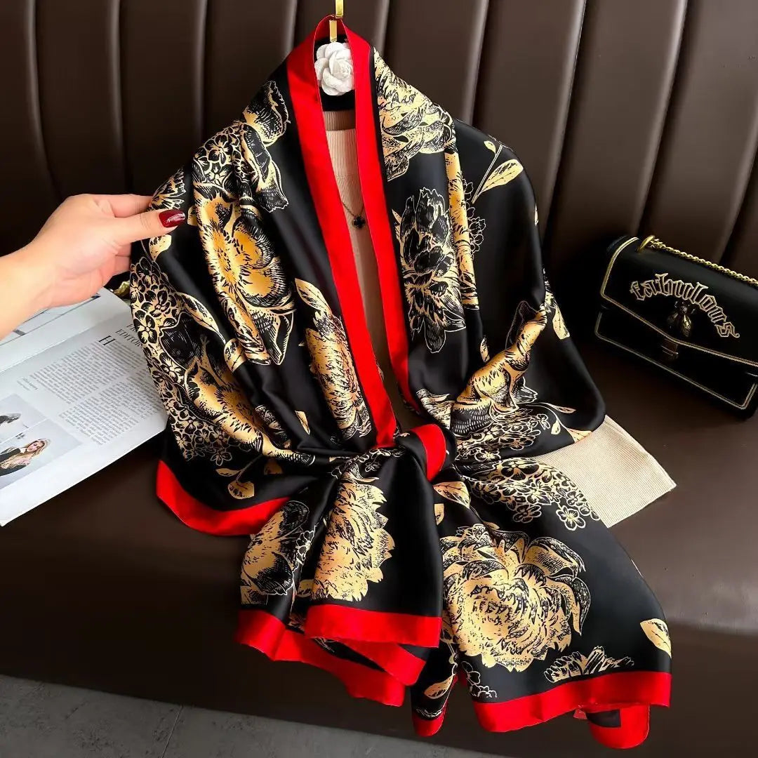 Spring Scarf Women's Luxury Design Scarf Silk Smooth Scarf Soft Muslim Headband Shawl Beach 85x180cm - AMULET RING STORE