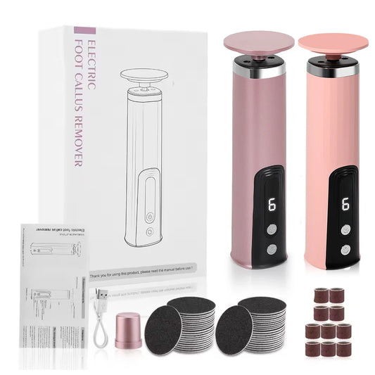 Wireless Electric Foot Callus Remover Machine Rechargeable Pedicure Tool for Dead Skin And Cuticle Removal with Replacement Sand - AMULET RING STORE