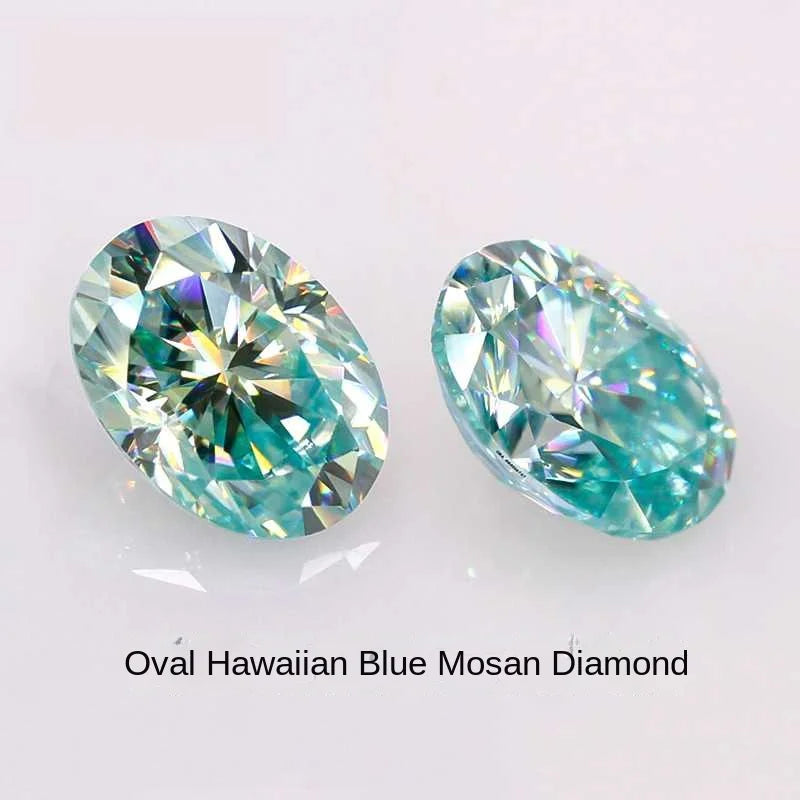 1CT colored diamond moissanite oval pigeon egg moissanite irregular naked stone gemstone jewelry accessories